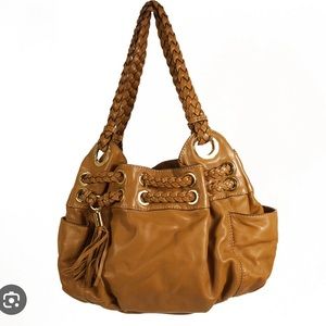 Michael Kors Astor Grommet braided handle soft leather bag